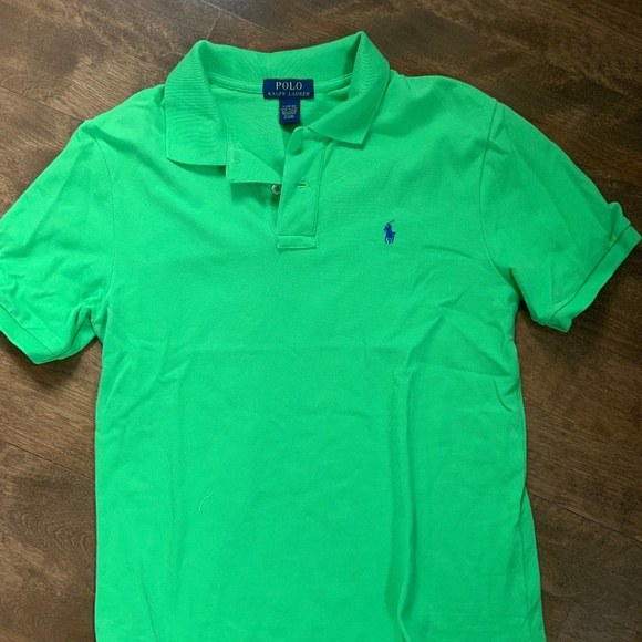 Polo Ralph Lauren Bright Green Button Up T Shirt, Size 14-16 Kids - Picture 1 of 3
